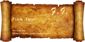 Funk Igor névjegykártya